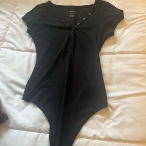 American Eagle Outfitters Black Ribbed Bodysuit